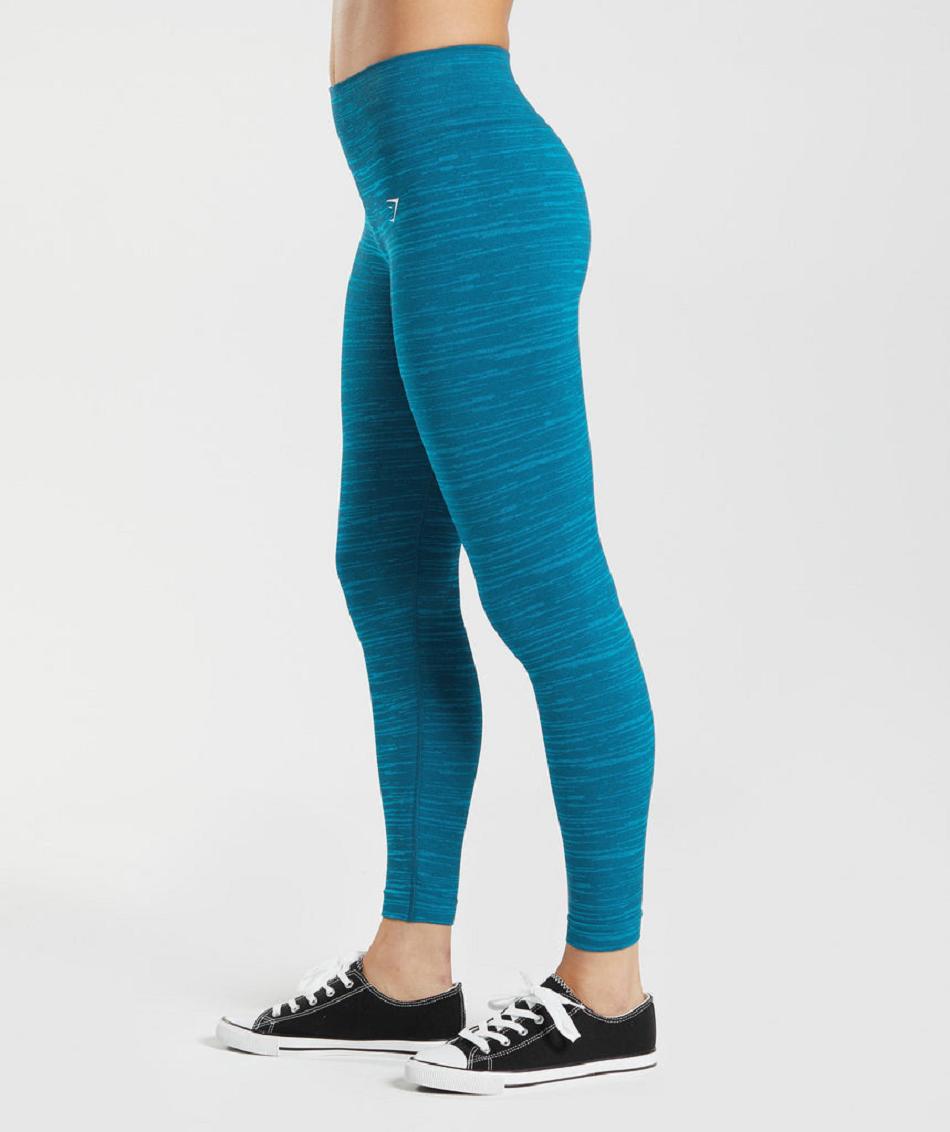 Gymshark Adapt Marl Seamless Ženske Tajice Plave Tamno Sive Plave | HR 3970YXF